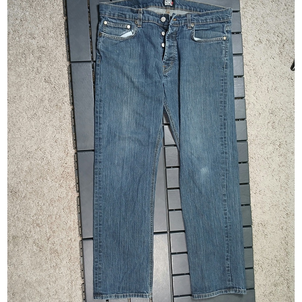 Vtg Girl Skateboards Straight Leg‎ Jeans Men's 36x30 Y2K Skater Distressed JC118 - Picture 2 of 16